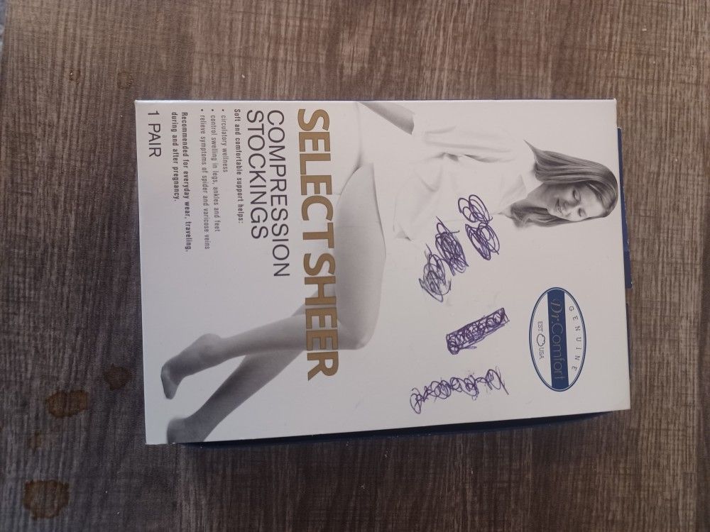 New Sz 2x Select Sheer Compression Stockings 1 Pair