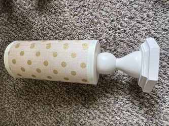 Hair band or jewelry holder- Decorative Rolling Pin with Gold Polka Dot Pattern