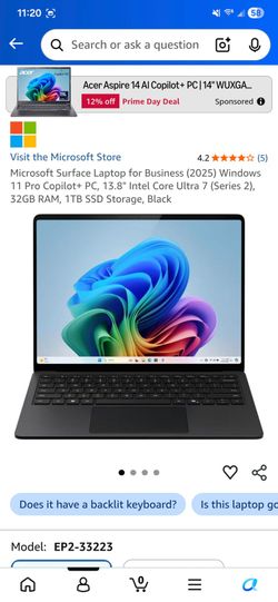 Microsoft Surface Laptop 7 for Business 13.8" Intel Core Ultra 7 268V 32GB RAM 1TB SSD Brand New
