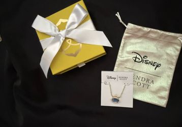 New Disney Kendra Scott Elisa Necklace Blue Cinderella Princess Gold "Kind"