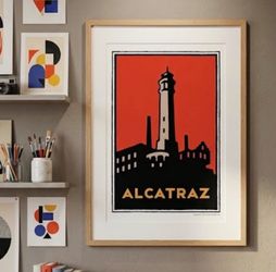 Vintage 1994 Alcatraz Island Art Print
