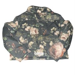 CIVIL REGIME FLORAL CROPPED PUFFER JACKET IN FLORAL BLOOM PRINT Size Large 