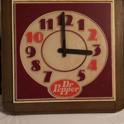Vintage Large DR PEPPER Advertising Clock - Light Up