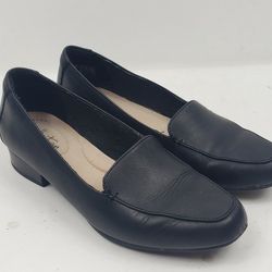 Clarks Collection Womens 7.5 M Loafers Flats Slip on Shoes Black Leather 