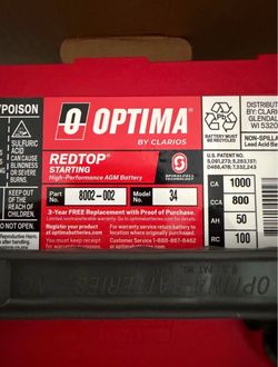 Optima Redtop Battery