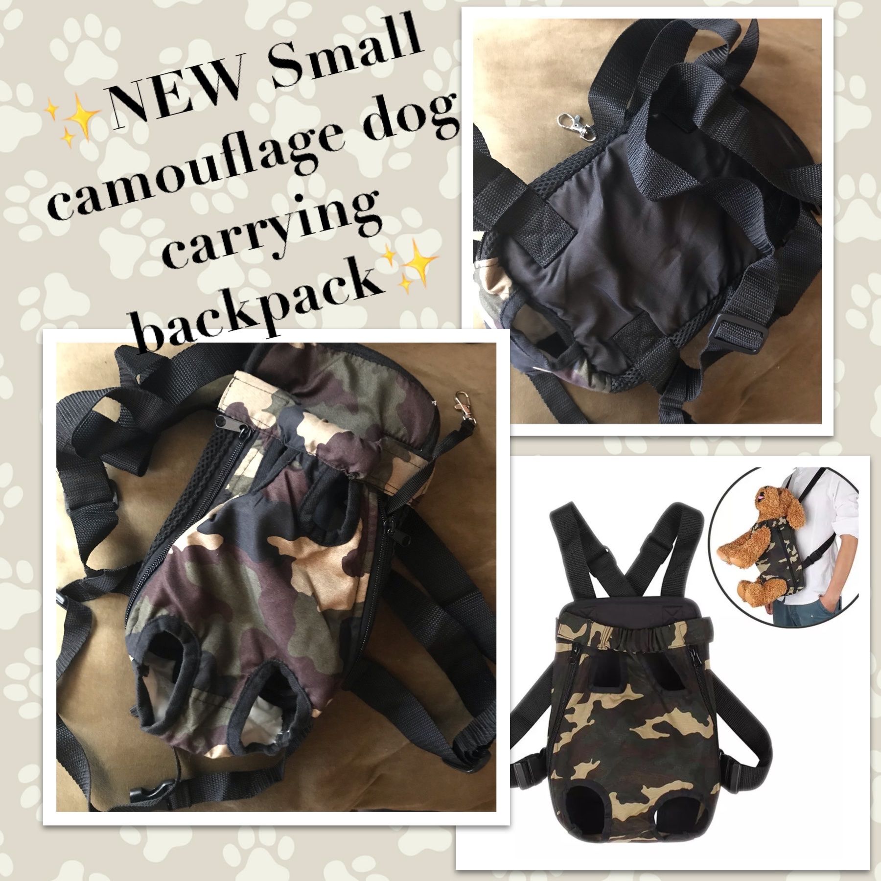 🐾 New Small Dog Camouflage Carrying Backpack🐾