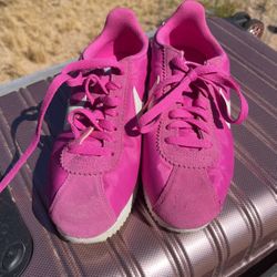 Used Hot Pink Nike Cortez Womens Sneakers