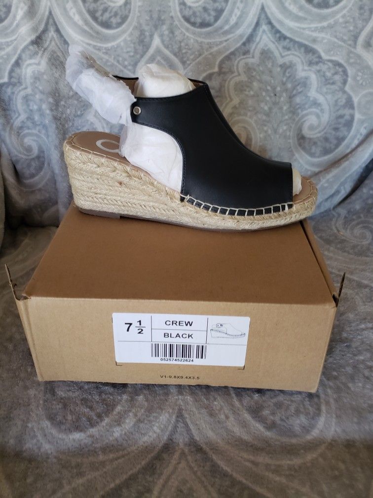Women's Crew Espadrille Wedge Sandals Size 7,5