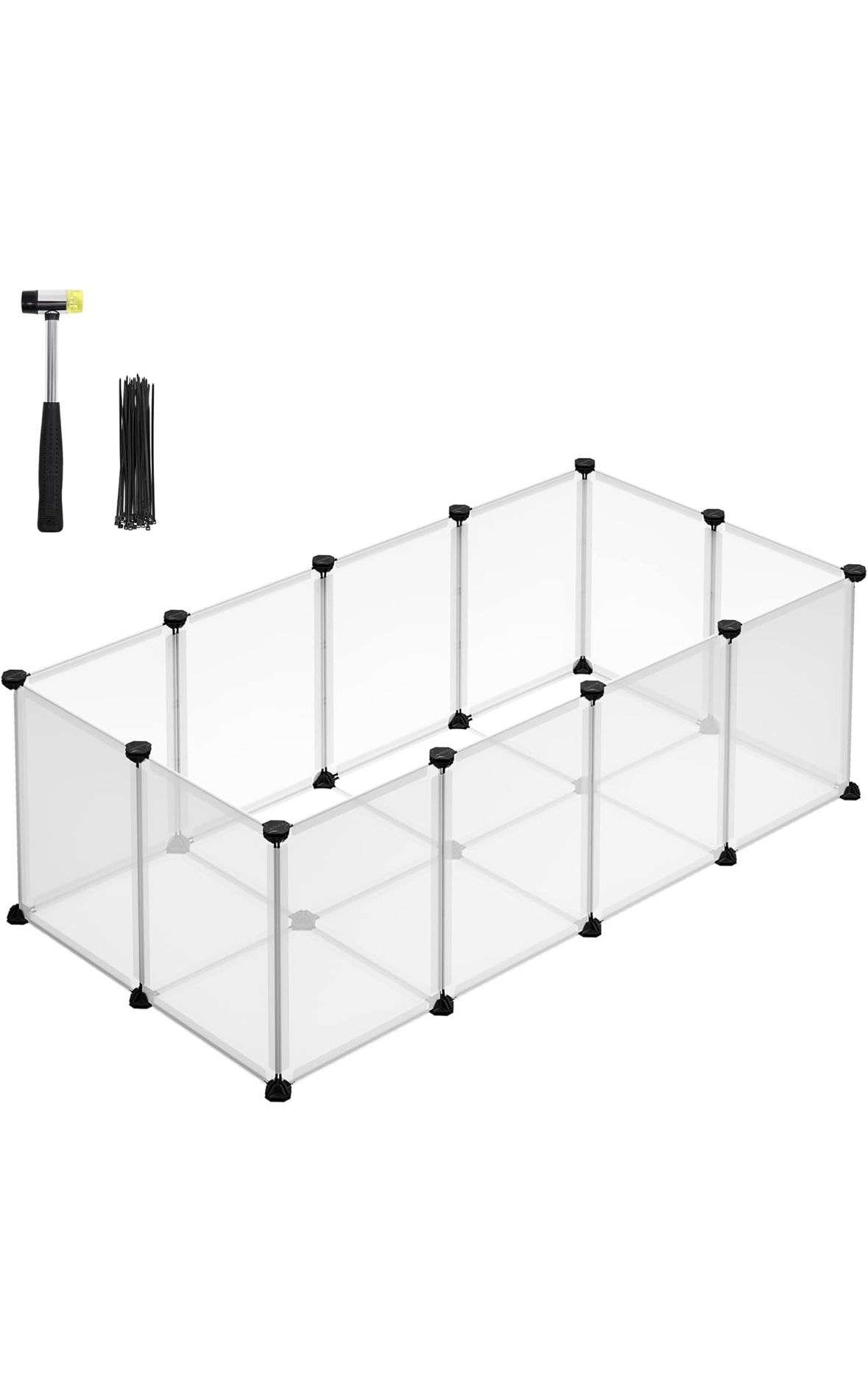 Small Animal Playpen, Pet Fence Indoor, DIY Plastic Enclosure