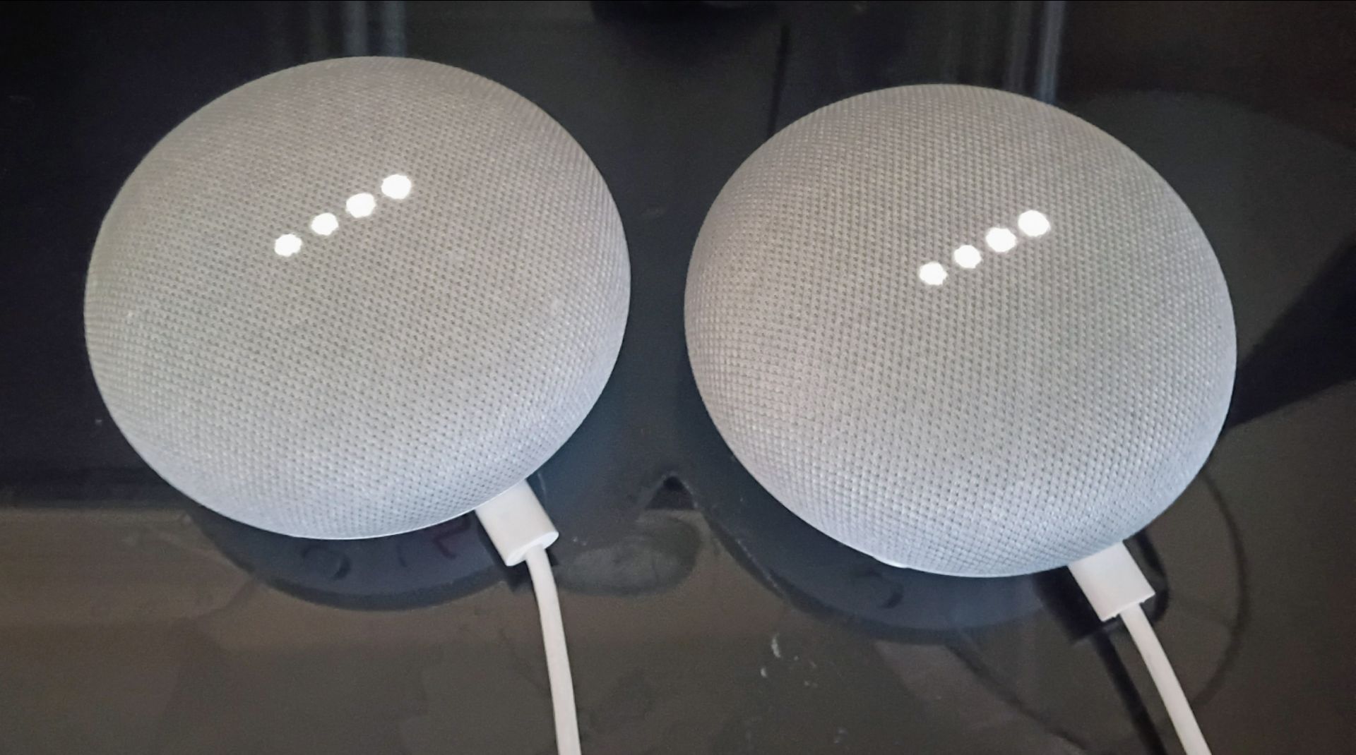 Pair of Google Nest Mini 2nd Generation smart speakers bundle