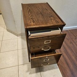Solid Oak File Cabinet