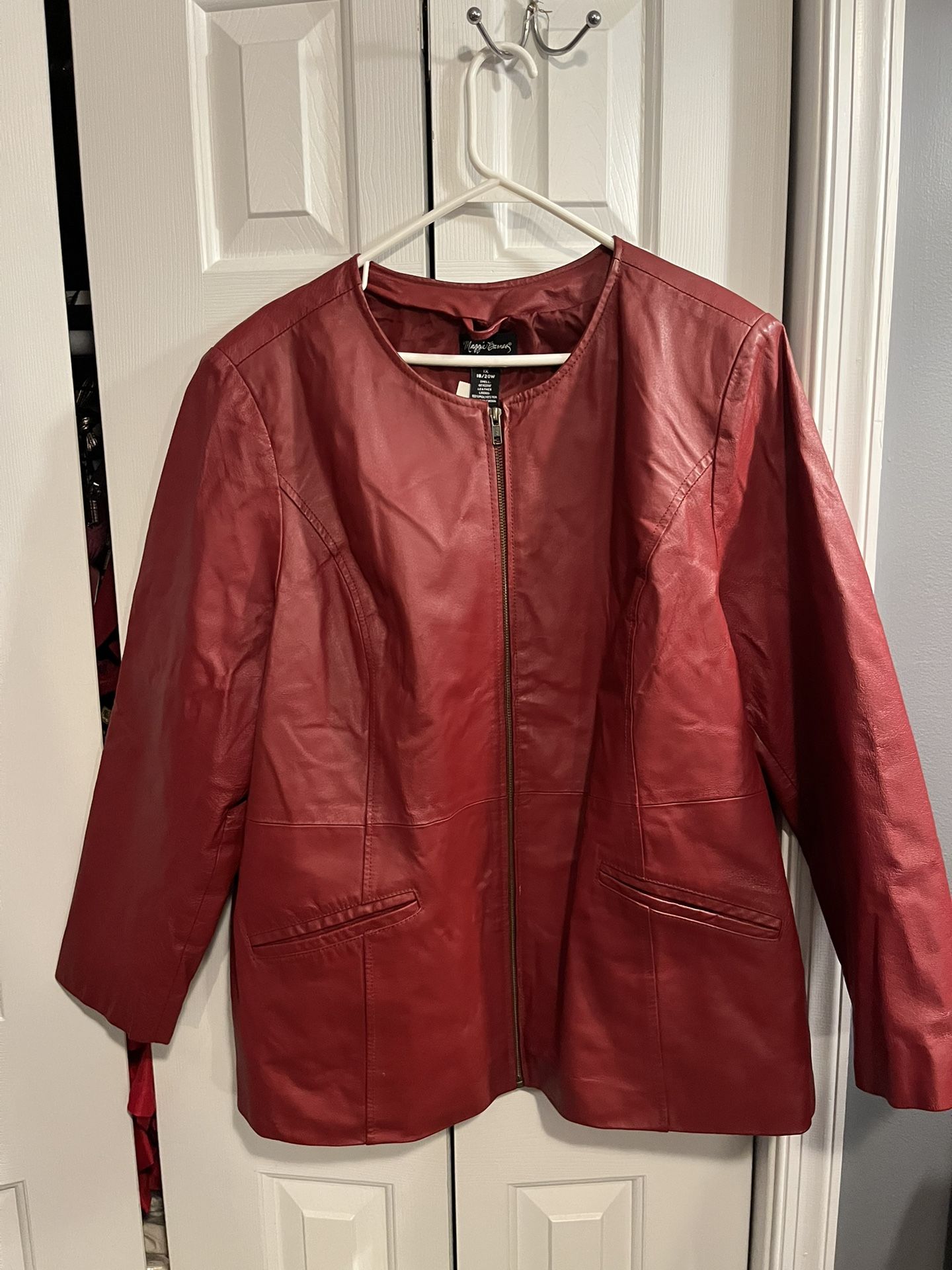 Maggie Barnes Red Leather  Women's 1X 18-20