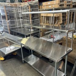 All Sizes Available Brand New Stainless Steel Steel Work Tables Heavy Duty Welded Structure