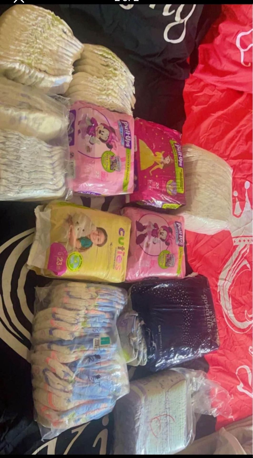A Lot Of Baby Diapers, Pull-Ups And Size 3