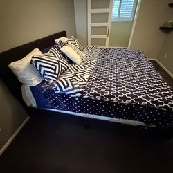 DISCOUNT TODAY!! King Bed Frame w/ Tufted Upholstered Headboard