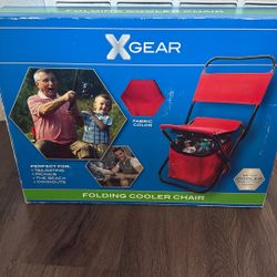 Folding Cooler Chair Tailgating Camping Booths Picnics Hunting Fishing Beach