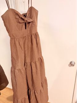 Brown fall long dress
