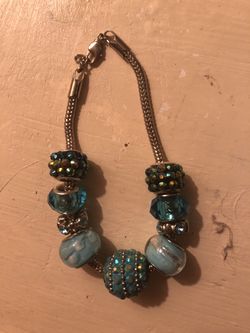 Pandora style bracelet in blue