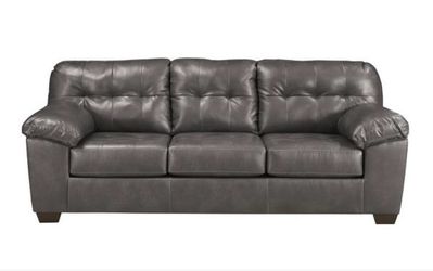 Gray leather sofa new! Other Specials Available On Couch Deals