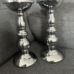 Candle Holder - Silver Pillar Candle Holder