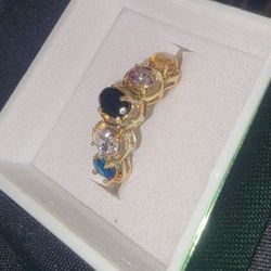 10k Yellow Gold Beautiful Multiple Gemstones Ring