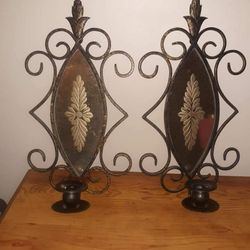 Gorgeous Vintage Pair Of Hanging Candlestick Holders