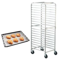 Bun Pan Rack, 20-Tier Commercial Bakery Racks with Brake Wheels