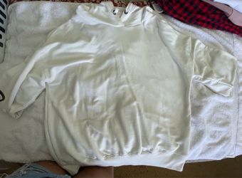 Buffalo David Bitton White Pullover Hoodie Women’s Large Soft Minimalist Sweatshirt