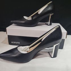 Alfani Block Heel Pump With Metallic Accents 
