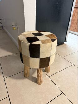 Cow Skin Patch Stool