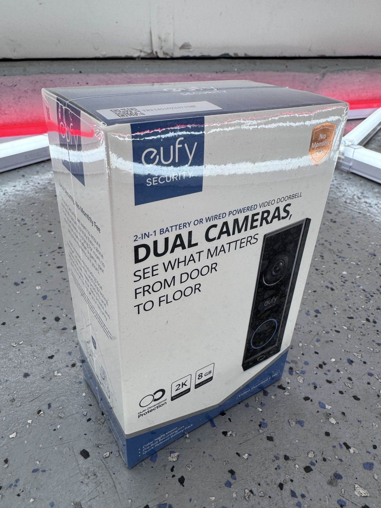 Brand New Unopened eufy Security Video Doorbell E340 (Battery Powered), Dual Cameras with Delivery Guard, 2K Full HD and Color Night Vision SKU009-S1