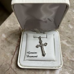 PMO | Real Diamond Cross Silver Necklace