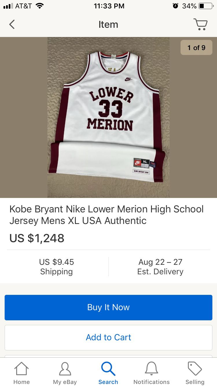 Nike Kobe Bryant Lower Merion Jersey - Large for Sale in Fredericksburg, VA  - OfferUp