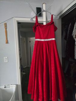 Girls red sparkly dress