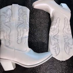White Western Boots 