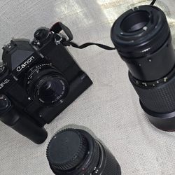 Canon New F-1 - Lens, AE Finder, Data Back, And Power Winder *Read Description