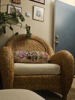 Bohemian Rattan Chairs (pair)