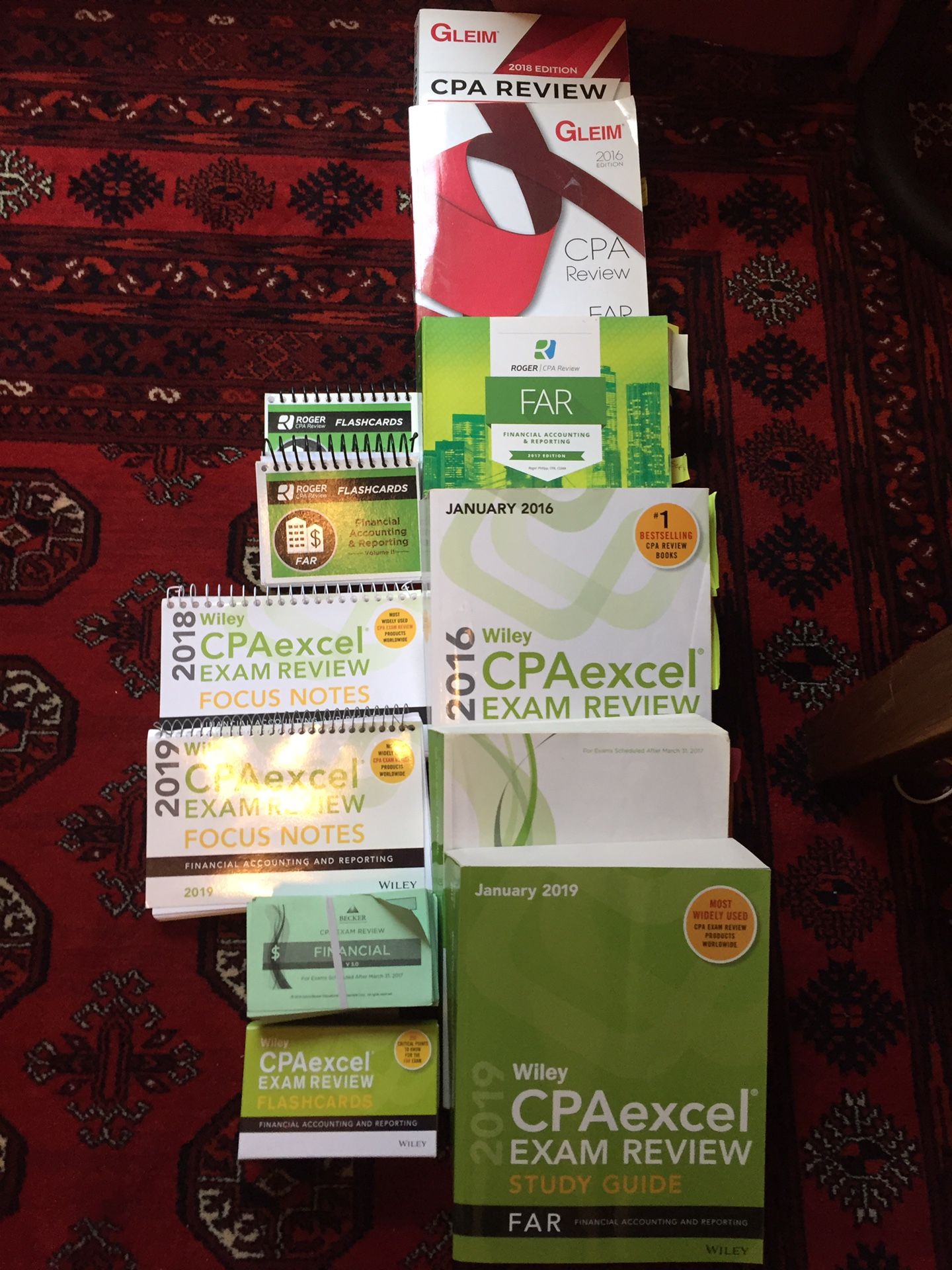 CPA Exam Bundle Becker CPA Excel Gliem Roger CPA books Flashcards 