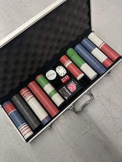 Poker chips with case.