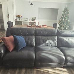 Lightly Used Genuine Leather Sectional Sofa