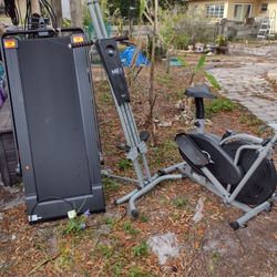 4 Piece Home Gym Treadmill Climber Exercise & Stationary Bike Combo