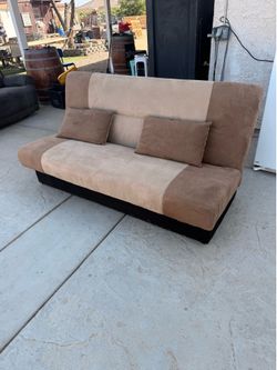 Two-Tone Microfiber Futon Sofa Bed