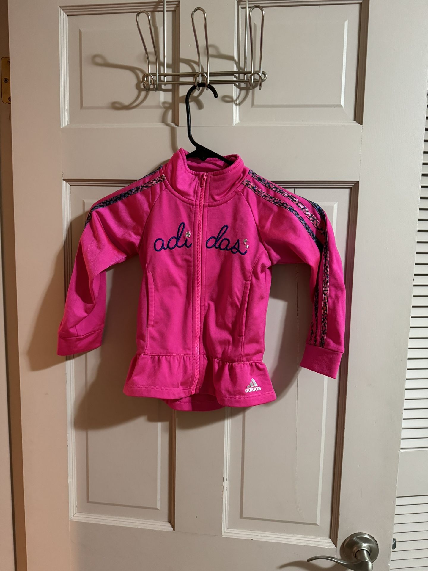 Girls' Adidas Jacket Ruffle Bottom Hot Pink Size 4T 