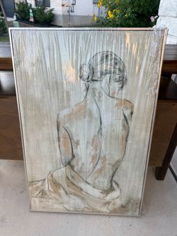 Framed Figure Sketch Canvas Wall Art