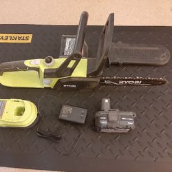 Ryobi 18v 10in Cordless Chainsaw Battery + Charger Included