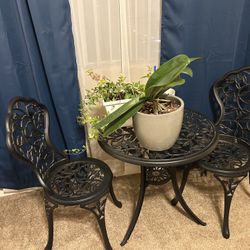 3 Piece Wrought Iron Bistro Set 