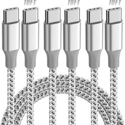 Brand New    USB C Cable，3 Pack 10FT 60W Fast Charging USB C to USB C Cable, Durable Type C Charger Cable for iPhone 16/15/iPad MacBook CarPlay and Mo