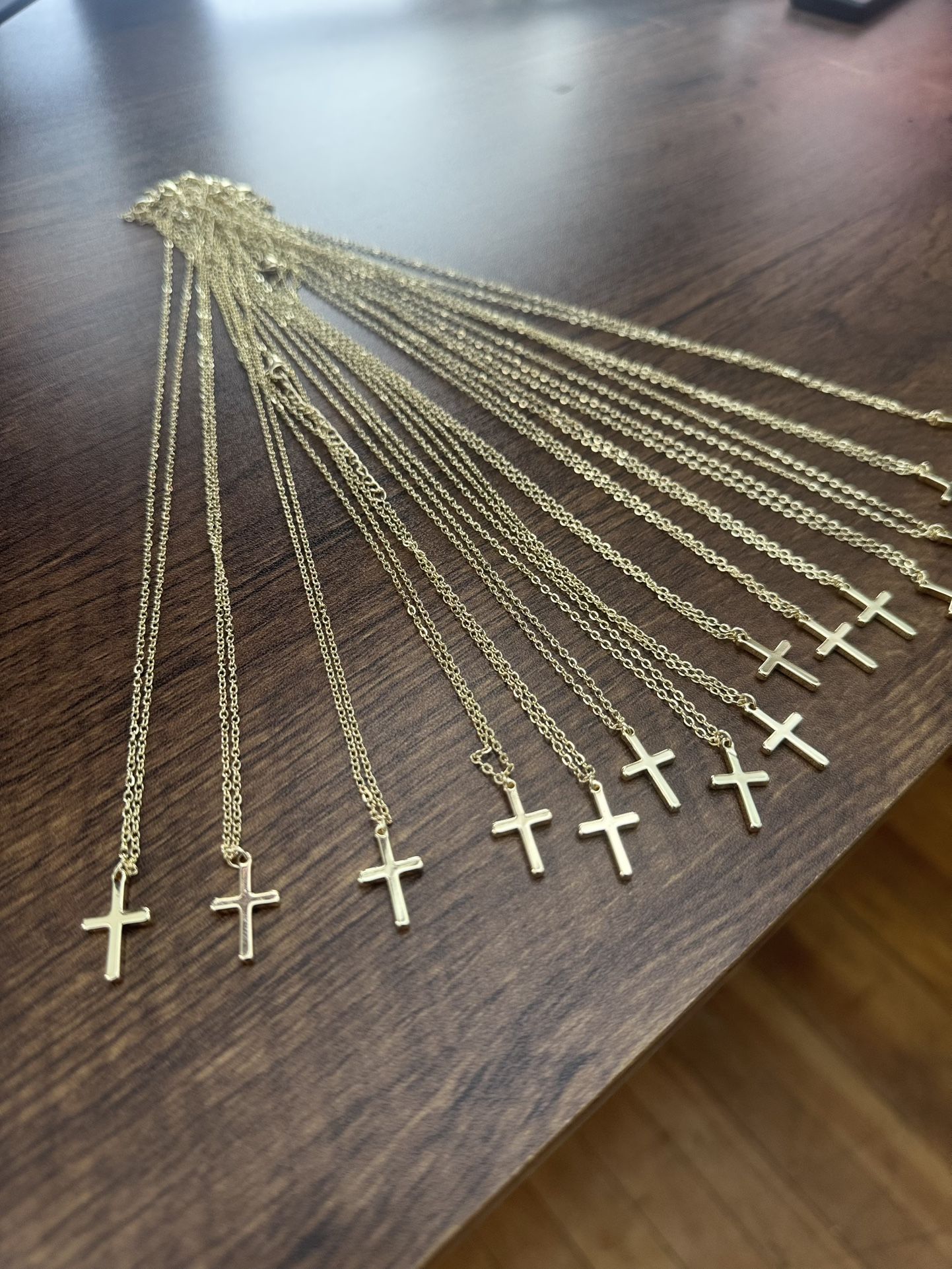 Stunning Stainless Steele Gold Cross Necklace