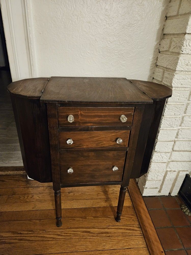 Antique Martha Washington Style Mahogany Sewing Cabinet