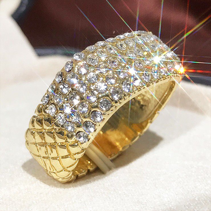 "Eternity Gold Plated Cubic Zirconia Fashion Ring for Women/Men, L568
 
 